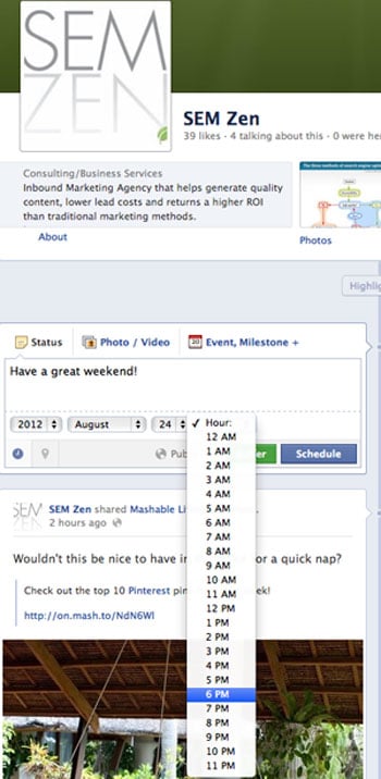 Facebook Scheduling